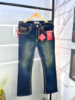 True Religion Imported Dark Blue Super Premium Denim With Brand Box Packing And Carry Bag F2164-DBU
