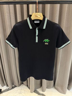 Lacost_e Chest Logo Polo T-shirt Black
