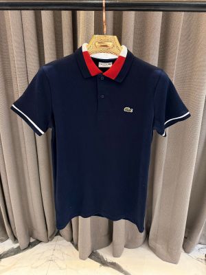Lacost_e Chest Logo Polo T-shirt Navy Blue