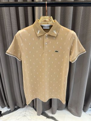 Lacost_e Chest Logo Polo T-shirt Coffee