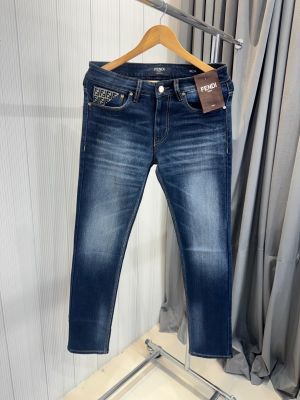 fend i premium imported slim fit denim blue 2374