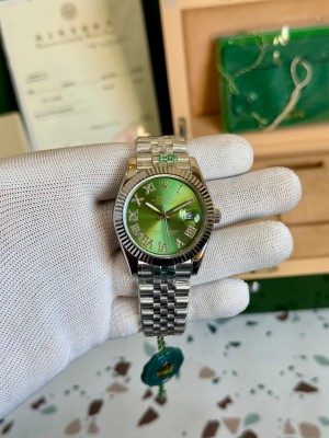 Rolexx DateJust Green Diamond Initials