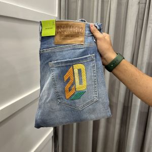 dsquared2 imported heavy embroidery denim dar blue 876