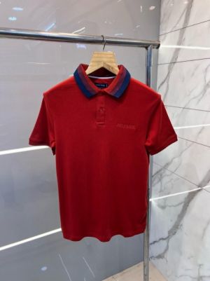 Tommy Hilfige r Premium Polo T shirt With 240 gsm interlock cotton lycra fabric and Collar Design Red 2195