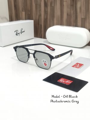 RAYBAN 04 STORE MODEL POLORIZED BLACK WITH PHOTOCHROMIC GREY MODEL 141