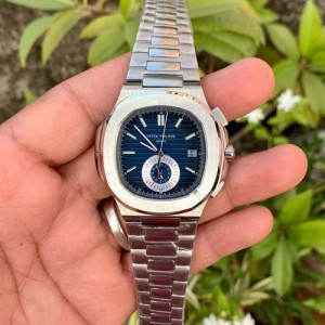 Patek Philippe Nautilus Silver Blue Chronograph