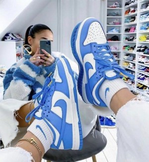 Sb dunk low coast university blue womens with extra lace