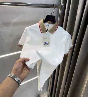 Burberr y White Collar Look Premium Polo T-Shirt