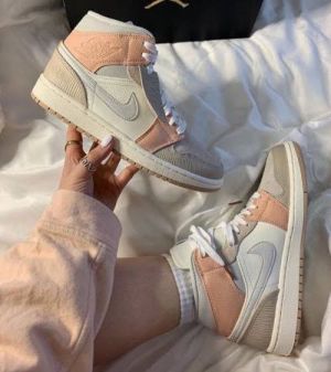 NK AIR JORDA_N RETRO 1 MID MILAN [WHITE  PEACH  GREY] FOR HER 2107025