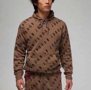 Air Jordan Black All Over Printed Imported Hoodie Brown 1530