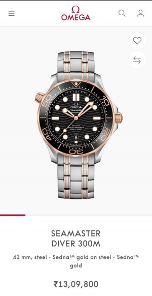Omegaa Seamaster 300m Automatic Copper Black