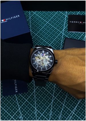 Tommy_Hilfiger Skeleton Automatic Black-Black