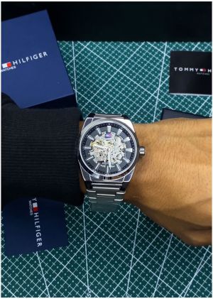 Tommy_Hilfiger Skeleton Automatic Silver-Black