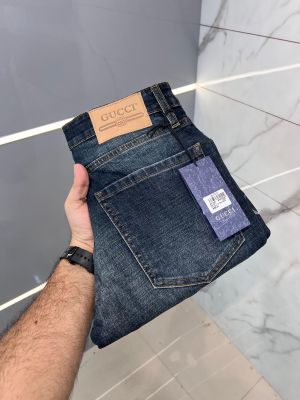 Gucc i Light Green Shade Premium Imported Boot Cut Denim with Side Logo Design 2499