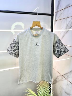 Jordan Grey Oversized Imported Printed Drop Shoulder T-shirt F1990-GY