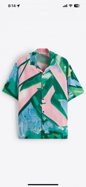 Zar a Green All Over Printed Premium Half Shirt