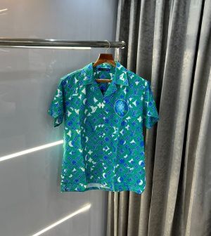 Louis  Vuitton Green All Over Printed Imported Half Shirt