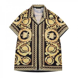 Versace Black Printed Imported Half Shirt