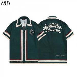 Zar a Green Printed Imported Half Shirt