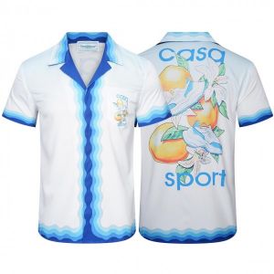 Casablanca White Printed Imported Half Shirt