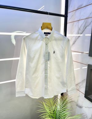 Ralph_Lauren Polo White Oxford Lycra Super Premium Shirt F2610-WH
