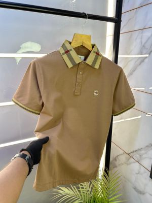Burberr y Logo White Collar Neck Premium Polo T-shirt F2593-WH
