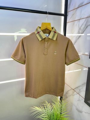 Burberr y Logo Brown Collar Neck Premium Polo T-shirt F2593-BR
