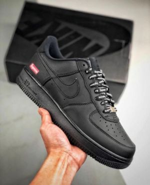 Nik_e airforce 1 low SUPREME BLACK Men Shoes