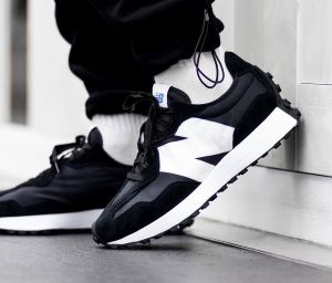 Ne_w Balance 327 Black White Men Shoes