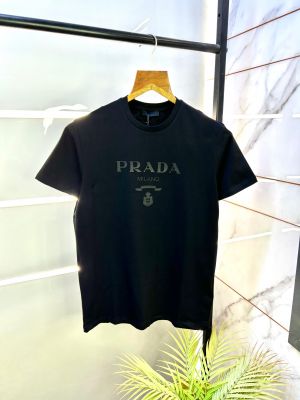 Prad a Black Imported Embossed Print Premium Round Neck T-shirt F2720-BL
