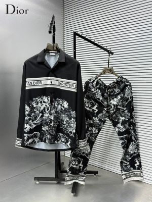 Christian Dio r  Black Premium Imported Japanese Fabric Printed Tracksuit with Brand Box and Carry Bag 2638