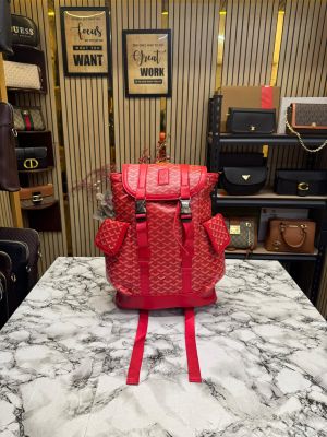 Goyard Alpin Backpack In Goyardian Pattern  Premium Quality (Red)