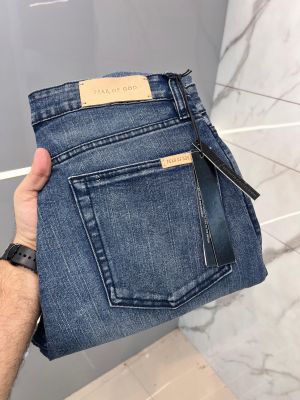 Essential Fear of God Blue Shade Premium Imported Stretchable Lycra Fabric Straight Fit Denim 2376