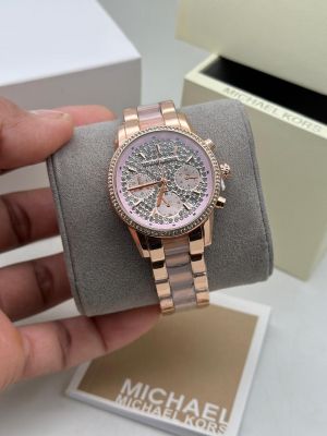 Micheal Kors Bradshaw Diamond Chronograph Rosegold
