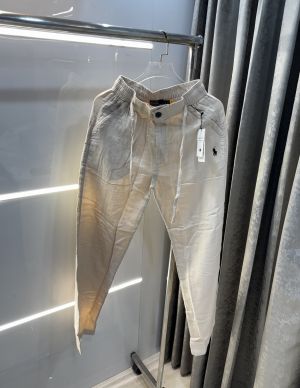 Ralph  Lauren Cream Premium Linen TrackPant