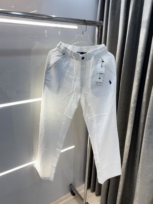 Ralph  Lauren White Premium Linen TrackPant