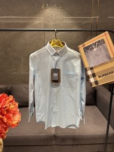 BURBERR_Y SKY BLUE PREMIUM IMPORTED SHIRT WITH BOX