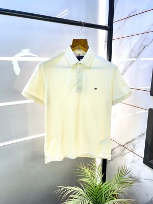 Tommy_Hilfiger Cream Polo Premium Collar Neck T-shirt F2645-CR