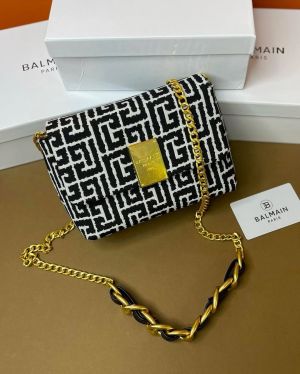 Balmain_1945_Soft_Mini_Bag_Jacquard_Monogram_With_OG_Box_&_Dust_Bag_Black_396
