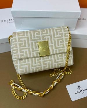 Balmain_1945_Soft_Mini_Bag_Jacquard_Monogram_With_OG_Box_&_Dust_Bag_Apricot_396