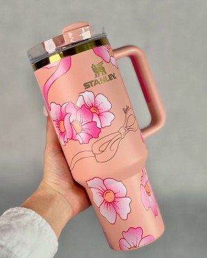 Stanley X Barbie Pink Floral Quencher 40 Oz