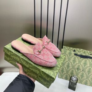 Gucci_PrinceTown_Horsebit_Pink_Sparkle_Loafers_Mule_For_Women_Wid_OG_Box_&_Carry_Bag