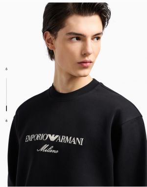 Emporio Arman i Black Embroidery Logo Imported Premium Sweatshirt 