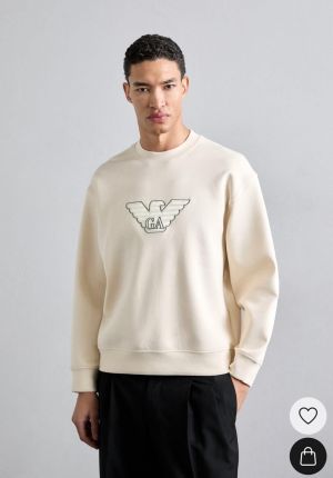 Emporio Arman i Cream Embroidery Logo Imported Premium Sweatshirt 