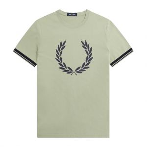 Fredperry Green Logo Print Imported T-Shirt