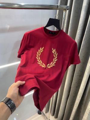 Fredperry Maroon Logo Print Imported T-Shirt