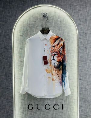 Gucc i White Designer Shirt With Box Packing And Carry Bag