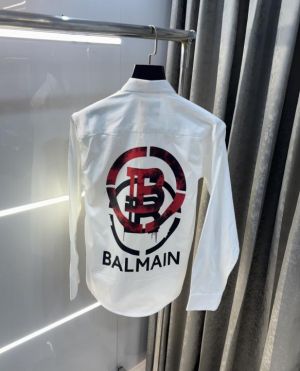 Balmai n Paris White Red Back Print Premium Classic Shirt 002