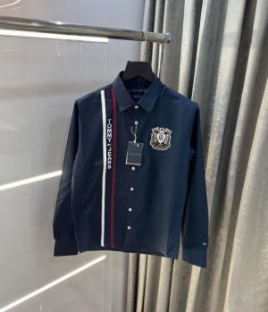 Tommy  Hilfiger Navy Blue Embroidery Work Premium Shirt