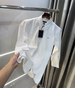 Tommy  Hilfiger White Embroidery Work Classic Shirt